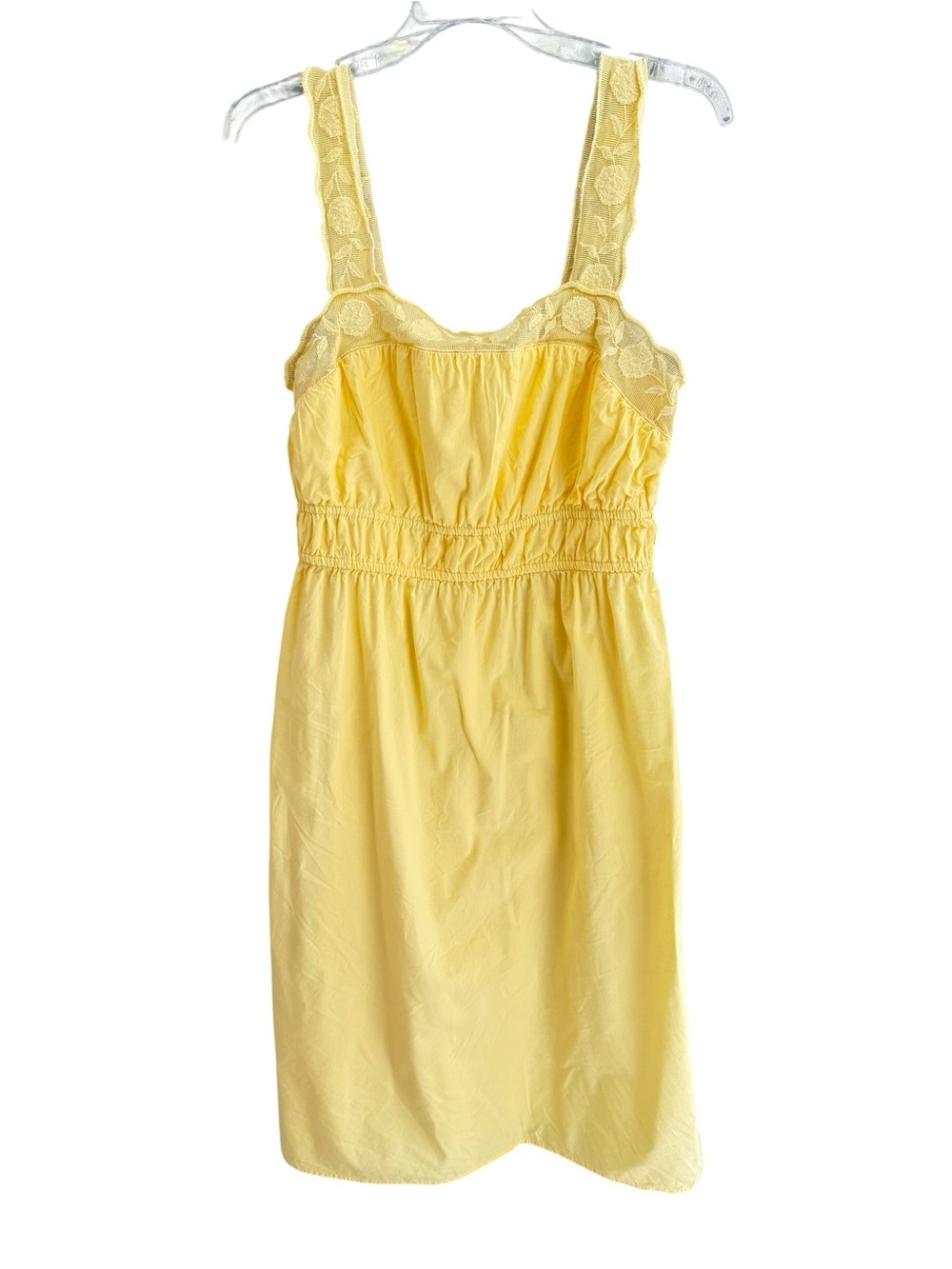 Butter Yellow Midi Sundress Womens M Cottagecore Lace Trim Dress Scoop Old Navy - Picture 3 of 3
